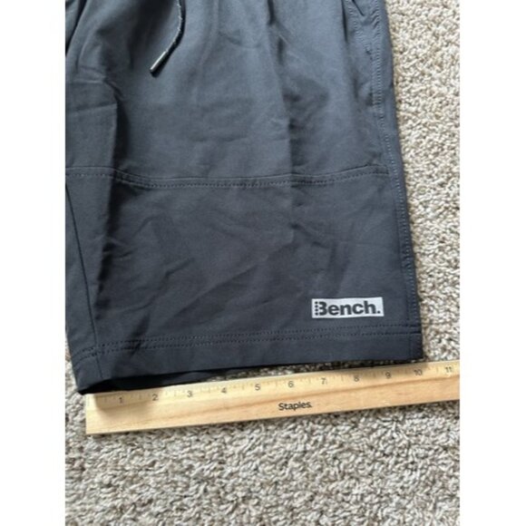Bench Women Black Atheisure Pockets Logo Casual Shorts Size Medium Elastic Wasit - Picture 7 of 16
